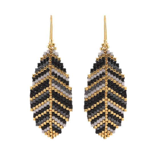 #168 Blade grå/mørkegrå/sort/guld ørekroge