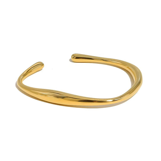 ADELE CPH DENMARK - Bølge armbånd 18K forgyldt. Vandfast