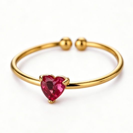 ADELE CPH DENMARK - Simple ring med mini pink zinkon. Vandfast