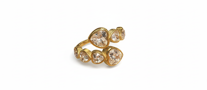 ADELE CPH DENMARK - Ring med hjerter zircon. Vandfast