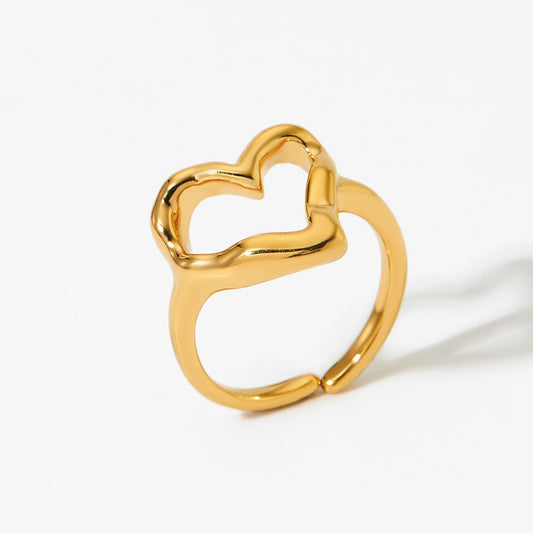 ADELE CPH DENMARK - Hjerte ring 18K forgyldt. Vandfast