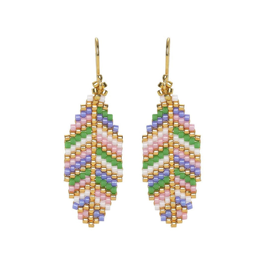 #274 Blade Lilla/grøn/hvid/sartrosa/guld ørekroge