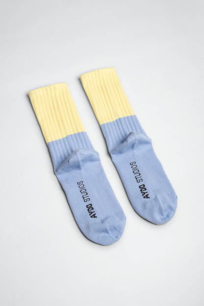AYDO STUDIOS - London strømper - Lys gul/Lys blå