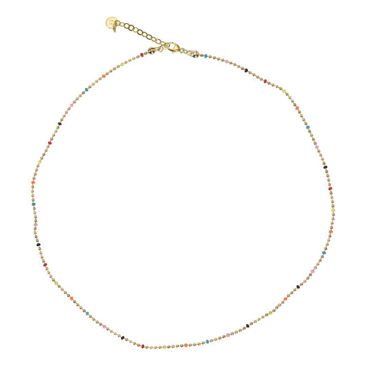 #198 Halskæde med farvede emaljekugler