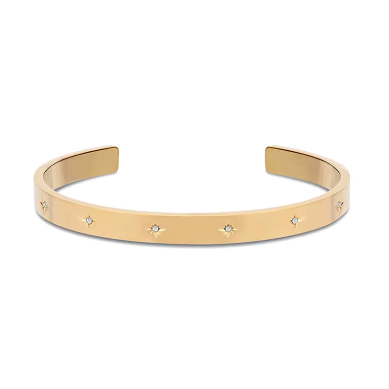 ADELE CPH DENMARK - Bangle med stjernemønster med zirkoner / Vandfast