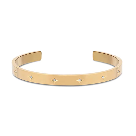 ADELE CPH DENMARK - Bangle med stjernemønster med zirkoner / Vandfast