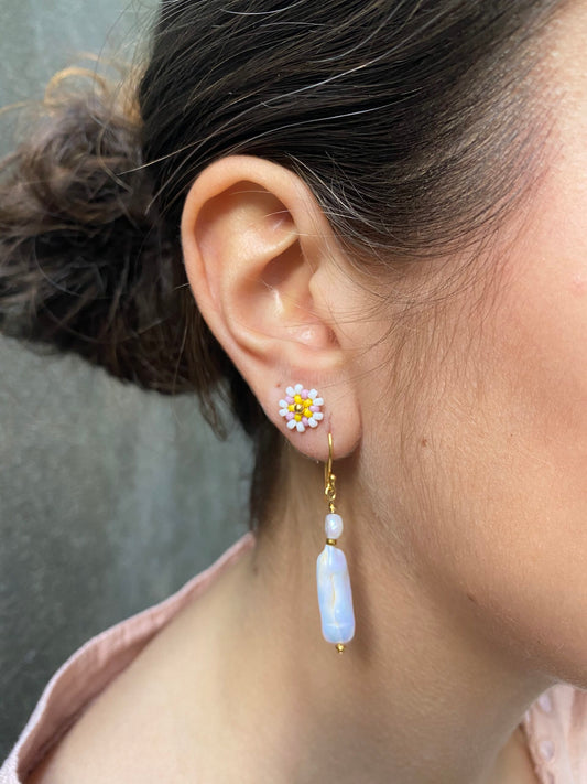 #012 Øreringe Ferskvandsperler 1 stk.