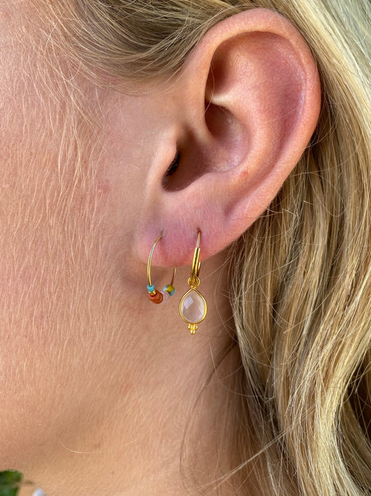 #135 Øreringe Rose Quartz.