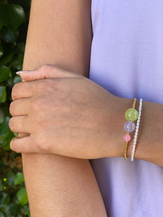 #320 Små ferskvandsperler Armbånd