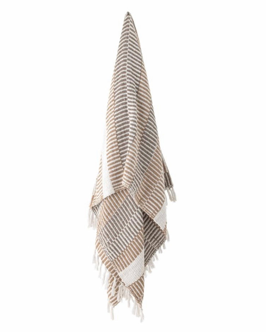 Plaid, Lyse nuancer Brun. Genanvendt Bomuld