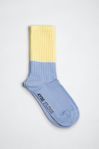 AYDO STUDIOS - London strømper - Lys gul/Lys blå