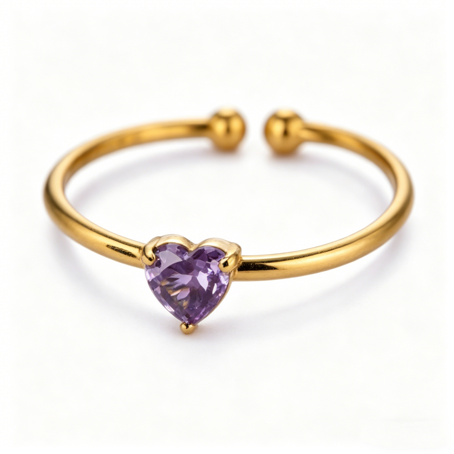 ADELE CPH DENMARK - Simple ring med mini mørkelilla zinkon. Vandfast